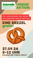 Brezelaktion auf dem Wochenmarkt in der Nordstadt