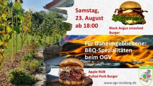 BBQ-Abend für Daheimgebliebene beim OGV Enzberg